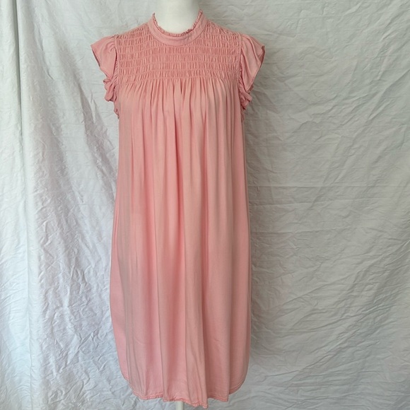 Crown & Ivy Peach Midi With Smocking Detail Sz S - Picture 1 of 12